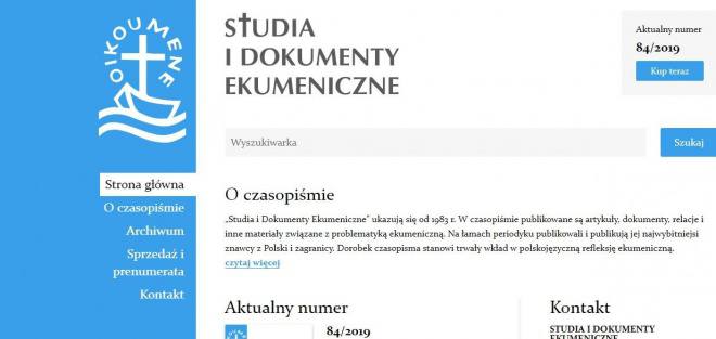 Studia i Dokumenty Ekumeniczne w internecie